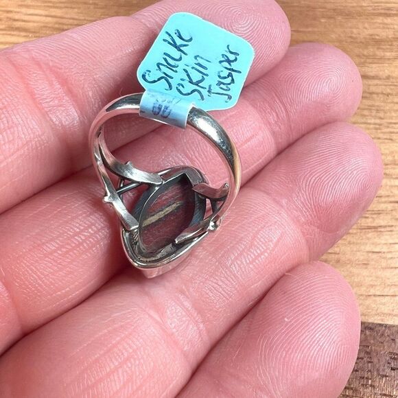 Snake Skin Jasper Ring made with Solid .925 Sterling Silver - Sz 6 - Picture 4 of 4